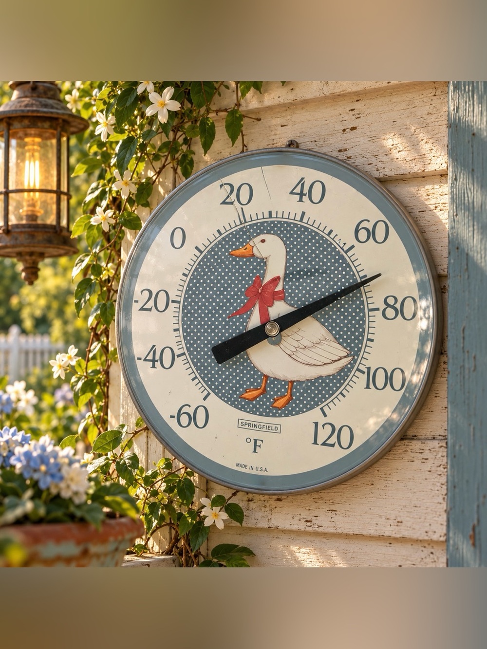 Vintage Springfield Goose Duck Thermometer Cottagecore Farmhouse Wall Decor FLAW
